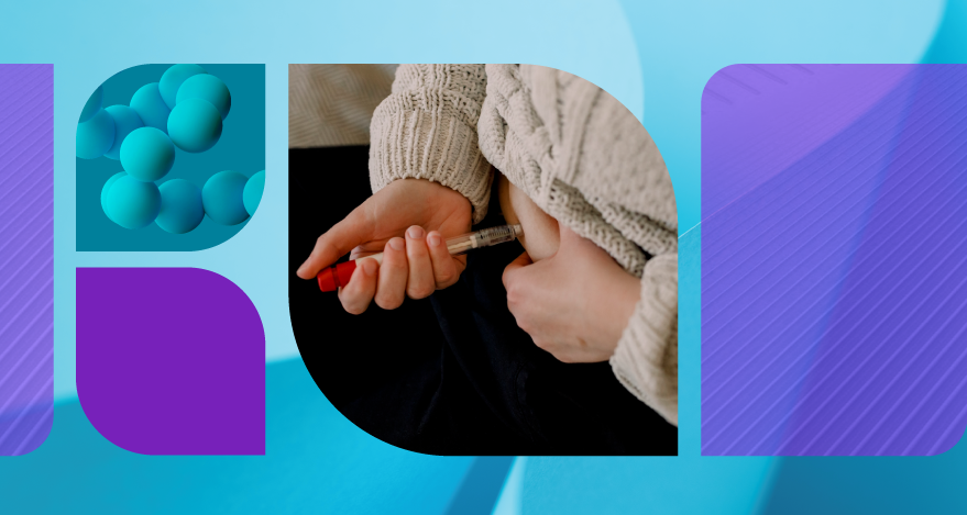 A person injects themselves with a GLP-1 pen.